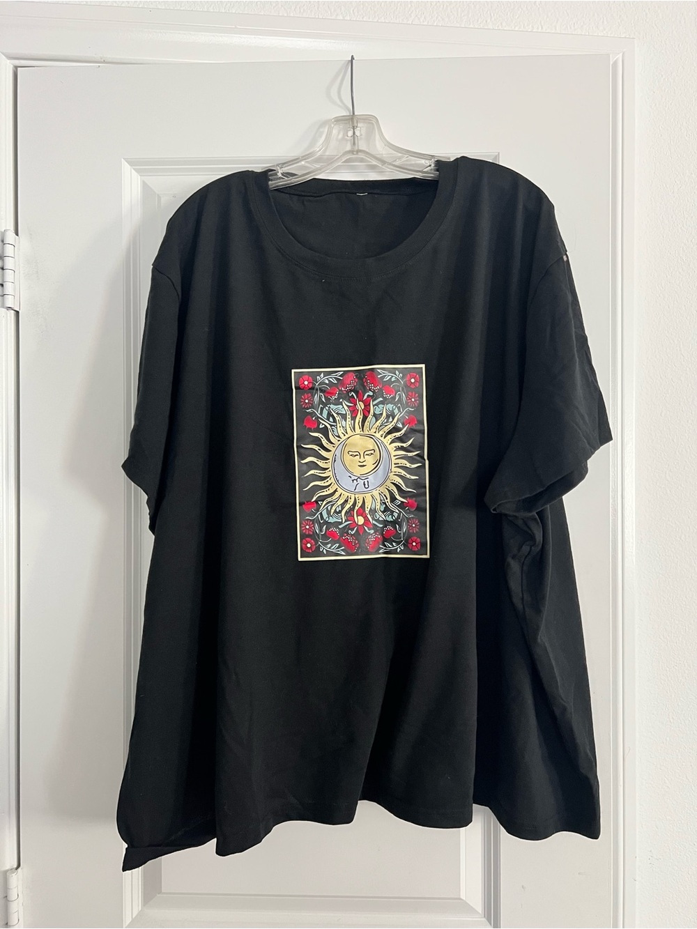 Sun & Crescent Moon Floral Graphic T-Shirt